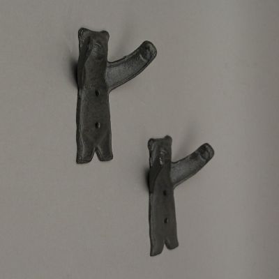 J.D. Yeatts Set of 4 Cast Iron Bear Hug Wall Hook Decorative Coat Rack Towel Holder Decor Image 1