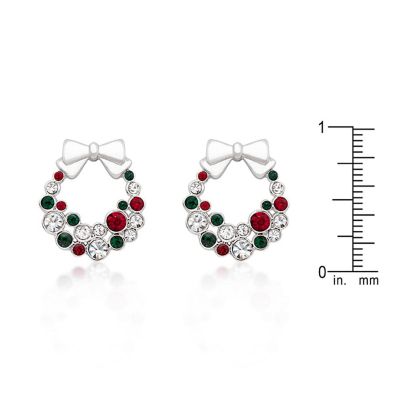 J Goodin Holiday Wreath Colored Crystal Earrings Image 1