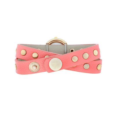 J Goodin Pink Round Studded Wrap Watch Image 1