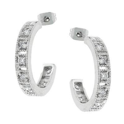 J Goodin Studded Cubic Zirconia Hooplet Earrings Image 1