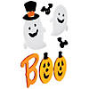 Jack O' Lantern and Ghost &quot;Boo&quot; Halloween Gel Window Clings - 9pc Image 2