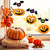 Jack-O-Lanterns and Bats Halloween Gel Window Clings - Orange and Black - 6pc Image 1