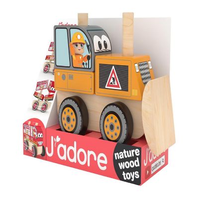 J'adore Bulldozer Wooden Stacking Toy Image 1