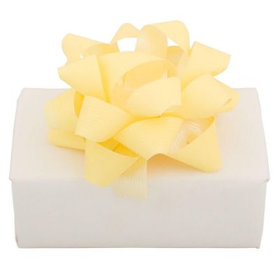 JAM PAPER Gift Bows, Medium, 5 1/2 Diameter, Pale Yellow, Bulk 100/Pack Image 1