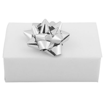 JAM PAPER Gift Bows, Small, 3 1/2 Diameter, Silver, 12/pack Image 2