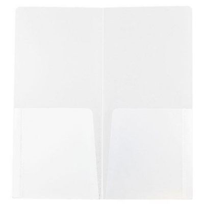 JAM PAPER Heavy Duty Plastic 2 Pocket Mini Folders - Clear - 12/Pack Image 1