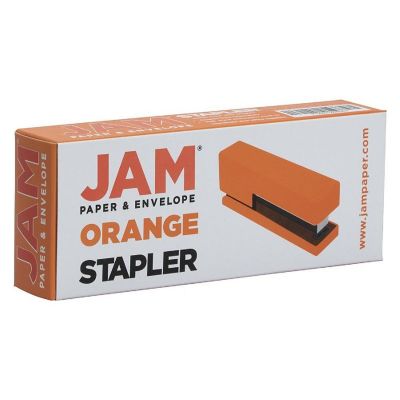JAM PAPER Modern Desk Stapler, Orange, Sold Individually Image 1