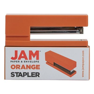 JAM PAPER Modern Desk Stapler, Orange, Sold Individually Image 3