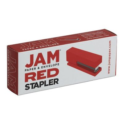 JAM PAPER Modern Desk Stapler, Red, Sold Individually Image 2