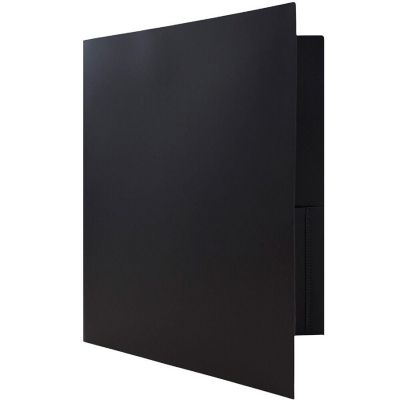 JAM PAPER Plastic 2 Pocket POP Folders - Durable School Folders - Black - 6/Pack Image 3