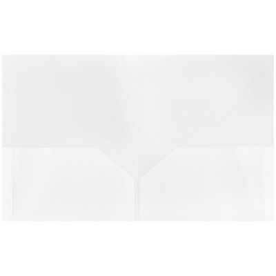 JAM PAPER Plastic 2 Pocket POP Folders - Durable School Folders - Clear - 6/Pack Image 1