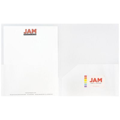 JAM PAPER Plastic 2 Pocket POP Folders - Durable School Folders - Clear - 6/Pack Image 2