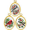 Janlynn Embroidery Kit 3"X4" Winter Birds, Set of 3 Image 1