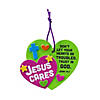 Jesus Cares Heart-Shaped Christmas Ornament Craft Kit - Makes 12 Image 1
