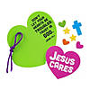 Jesus Cares Heart-Shaped Christmas Ornament Craft Kit - Makes 12 Image 1