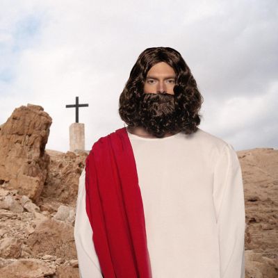 Jesus Wig & Beard Adult Costume Set Image 1