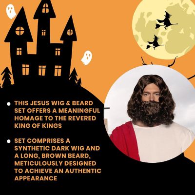 Jesus Wig & Beard Adult Costume Set Image 2