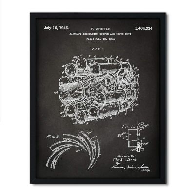 Jet Engine Aviation Patent 8.5x11in Image 1
