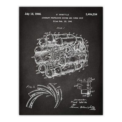 Jet Engine Aviation Patent 8.5x11in Image 1