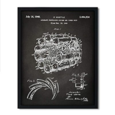 Jet Engine Patent Poster 8.5x11in Image 1