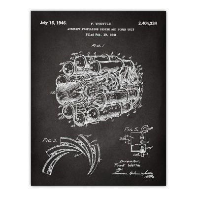 Jet Engine Patent Poster 8.5x11in Image 1