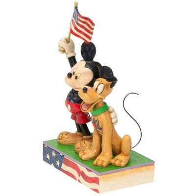 Jim Shore Disney Mickey and Pluto Patriotic Figurine 6005975 New Image 1