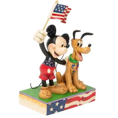 Jim Shore Disney Mickey and Pluto Patriotic Figurine 6005975 New Image 2