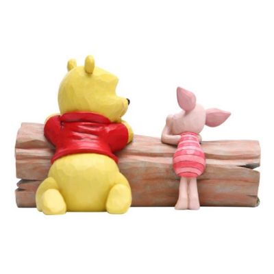 Jim Shore Disney Truncated Conversation Pooh and Piglet By Log Figurine 6005964 Image 2