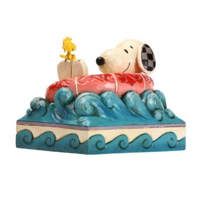 Jim Shore Peanuts Float Away Snoopy and Woodstock on Floatie Figurine 6005942 Image 3