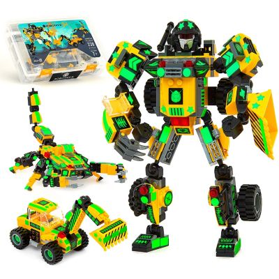 JitteryGit Robot 3 in 1 STEM Building Glow in the Dark Toy Image 1