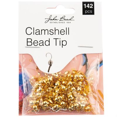 John Bead Clamshell Bead Tip 142/Pkg-Gold Image 1