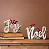 Joy And Noel With Cardinal (Set Of 2) 7"L X 5.75"H, 8.25"L X 6.25"H Resin Image 4