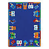 Joy Carpets Books Are Handy 5'4" X 7'8" Classroom Rug in Multicolor Image 1