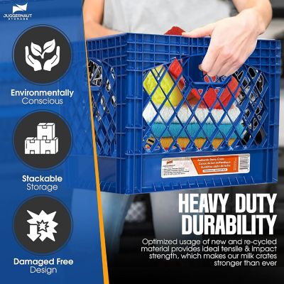 Juggernaut Storage: Milk Crate: 16 Qt - Blue - Multi-Purpose Storage Image 1