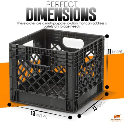 Juggernaut Storage: Milk Crate 2pk - 16 Qt, Black - Multi-Purpose Storage Image 2