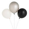 Jumbo Black, White & Silver Latex Balloon Bouquet - 7 Pc. Image 1
