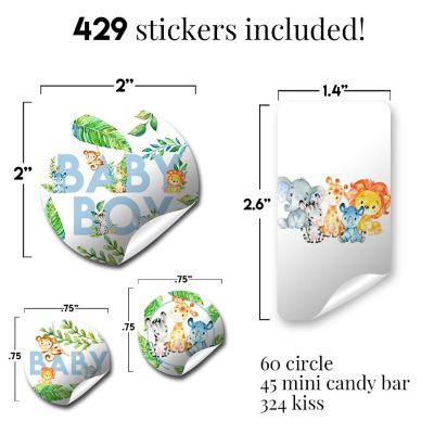 Jungle Animals Blue Sticker Bundle 429pc. by AmandaCreation Image 2