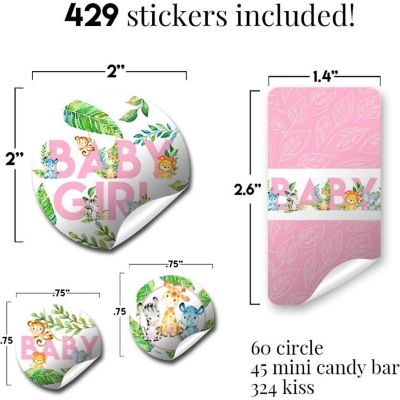 Jungle Animals Pink Sticker Bundle 429pc. by AmandaCreation Image 1