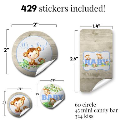 Jungle Monkeys Blue Sticker Bundle 429pc. by AmandaCreation Image 2
