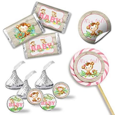 Jungle Monkeys Pink Sticker Bundle 429pc. by AmandaCreation Image 1