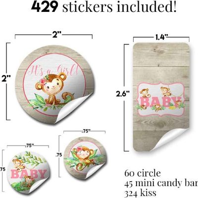 Jungle Monkeys Pink Sticker Bundle 429pc. by AmandaCreation Image 1