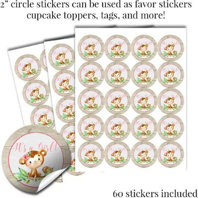 Jungle Monkeys Pink Sticker Bundle 429pc. by AmandaCreation Image 2