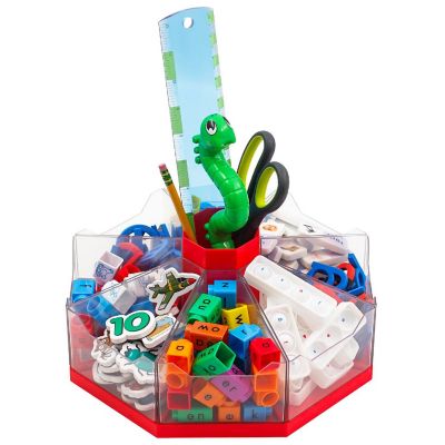 Junior Learning: Classroom Caddie - Red - 360&amp;#176; Spinning Organizer, 8 Trays Image 1