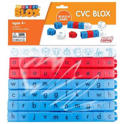 Junior Learning Rainbow Phonics Cvc Blox Set, 70 Color-Coded Blocks Image 1
