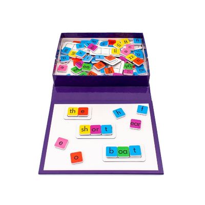 Junior Learning Rainbow Phonics Tiles with Built-in Magnetic Board Multi Image 1