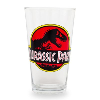 Jurassic Park Logo Pint Glass  Holds 16 Ounces Image 1