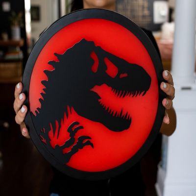 Jurassic Park T-Rex Logo LED Wall Light Sign  12 Inches Tall Image 2