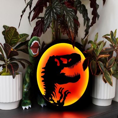 Jurassic Park T-Rex Logo LED Wall Light Sign  12 Inches Tall Image 3