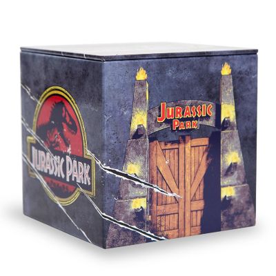 Jurassic Park Tin Storage Box Cube Organizer With Lid  4 Inches Image 1