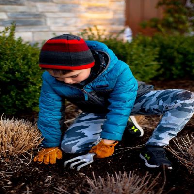 JustForKids Kids Leather Garden Gloves Large Image 2
